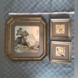 Lin Art Chokin Japanese Engraving in Gold/Silver Signed -defect